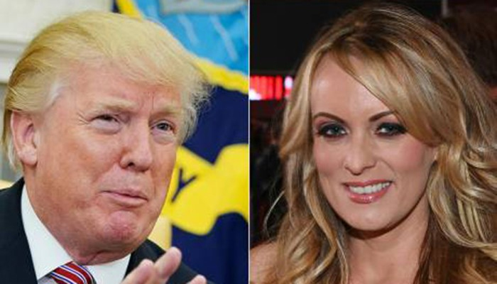 Former US president Donald Trump (left) and adult film actress Stormy Daniels. — AFP/File