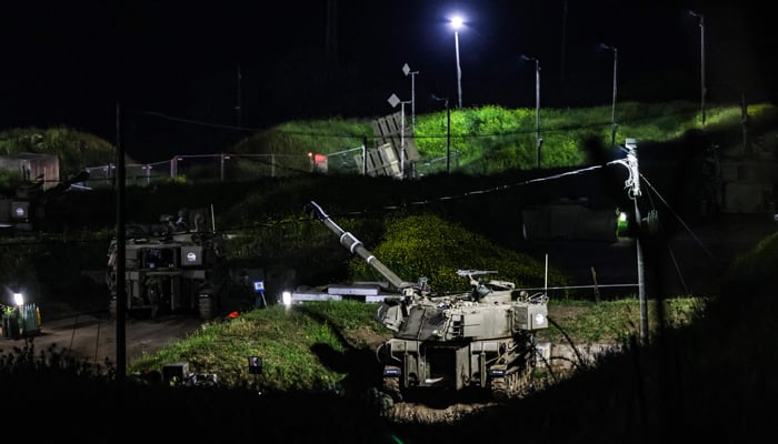 This photo shows a view of Israeli self-propelled artillery howitzers stationed at an Israeli army base in Zawra in the Israeli-annexed Golan Heights. — AFP/File