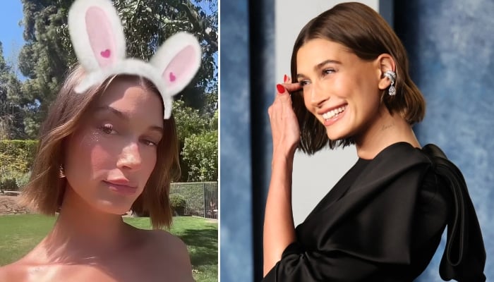 Hailey Bieber turns into Easter bunny, shares festive bunny ears filter snaps