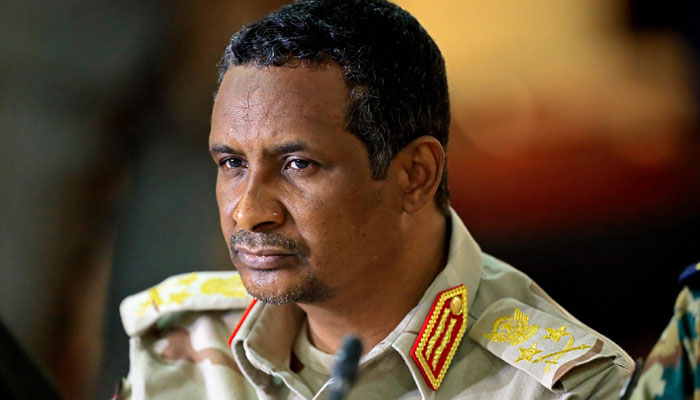 This photo shows Sudans paramilitary Rapid Support Forces commander, General Mohamed Hamdan Daglo (Hemedti), attending a meeting in Khartoum. — AFP/File