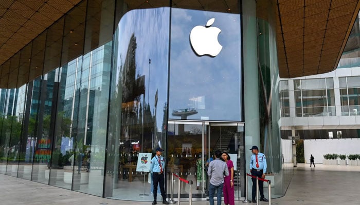 A new Apple retail store is pictured on the eve of its opening in Mumbai which was inaugurated on April 18, 2023. — AFP