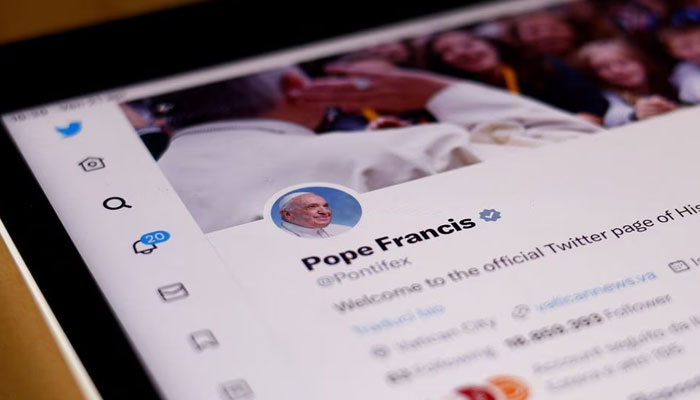 A view shows the Twitter account of Pope Francis after losing the verified blue status in this illustration photo. Reuters/File