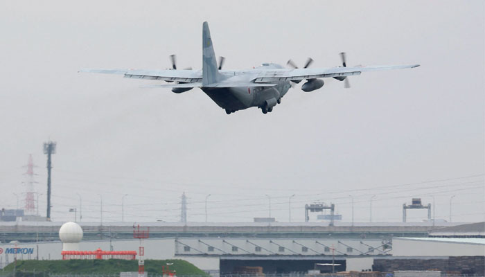 This representational image shows a C-130 transport plane taking off for Djibouti in preparation for the evacuation of Japanese nationals from Sudan. — AFP/File