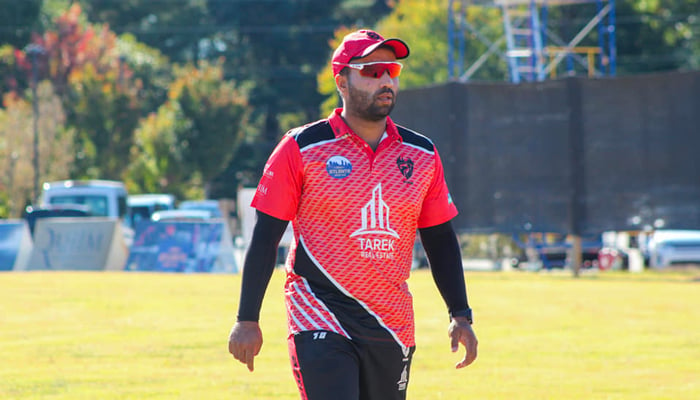 Former Pakistan cricketer Sami Aslam is pictured while playing a match in the United States in this undated file photo. — Facebook/samiaslam999