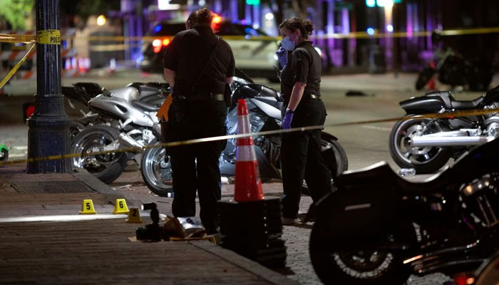 Police investigate the scene of a mass shooting in the Sixth Street entertainment district area of Austin, Texas, US. — Reuters/File