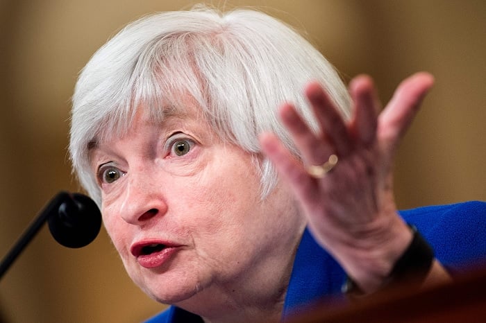 Former Federal Reserve Chairman Janet Yellen speaks during a hearing of the Joint Economic Committee. — AFP/File