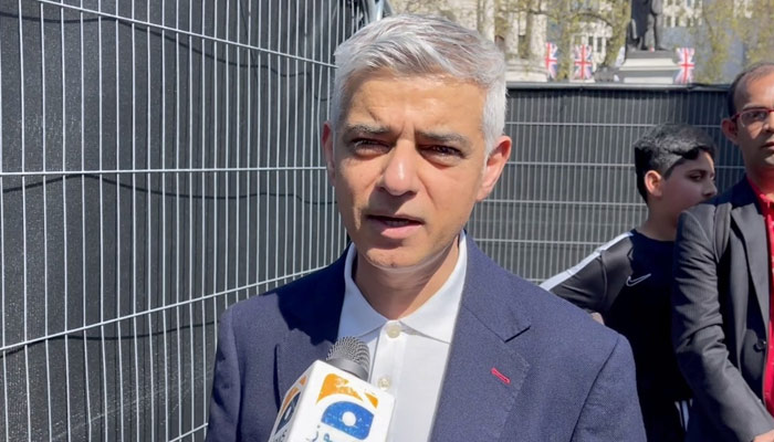 London Mayor Sadiq Khan speaks to Geo News during an interview. — Photo by reporter
