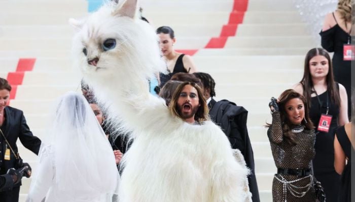 Jared Leto wears giant 'Choupette' costume to Met Gala