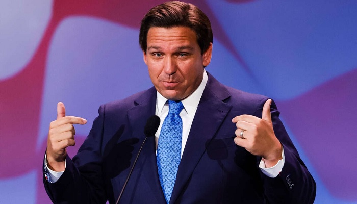 Florida Gov. Ron DeSantis speaks at the Republican Jewish Coalition Annual Leadership Meeting in Las Vegas, Nevada, on November 19, 2022.