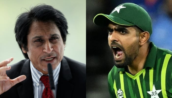 Former Pakistan Cricket Board chairman Ramiz Raja (left) and Babar Azam (right). — Reuters/AFP/File