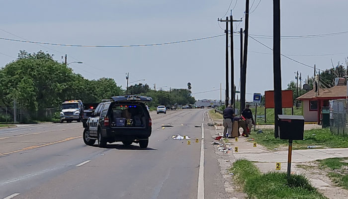 Police work at the scene after a driver crashed into several people in Brownsville, Texas, on May 7, 2023. — AFP
