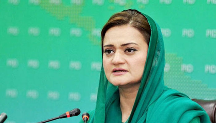 Minister for Information and Broadcasting Marriyum Aurangzeb addresses a press conference. — Radio Pakistan/File