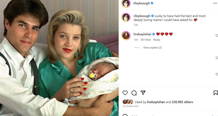 Riley Keough posts tribute to her mother, Lisa Marie Presley