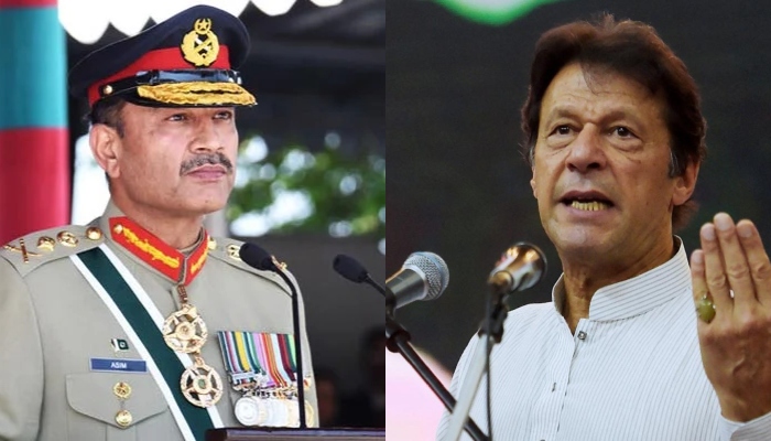 Army Chief General Syed Asim Munir (left) and PTI Chairman Imran Khan. — ISPR/AFP/File