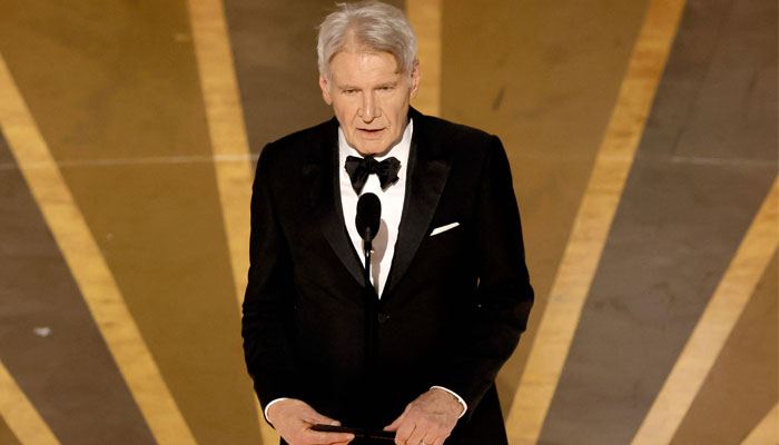 US actor Harrison Ford speaks onstage during the 95th Annual Academy Awards at the Dolby Theatre in Hollywood, California on March 12, 2023. — AFP