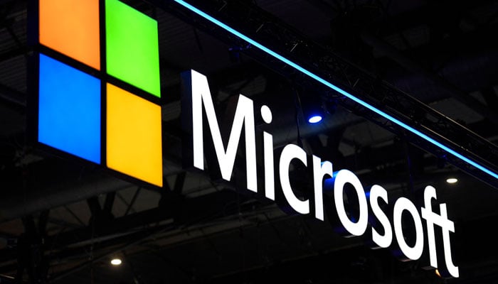 This photo shows the Microsoft logo displayed at the MWC (Mobile World Congress) in Barcelona. — AFP/File