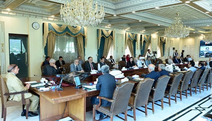 Prime Minister Shehbaz Sharif chairs a meeting of the federal cabinet on May 19, 2023. — PID