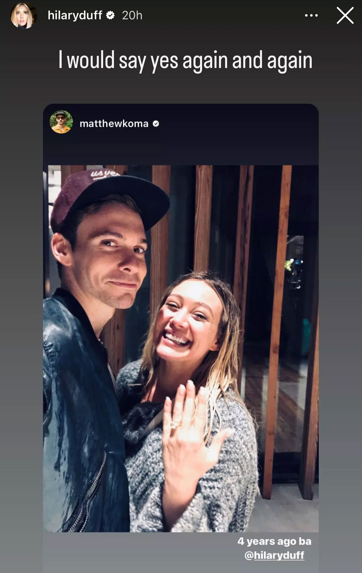 Hilary Duff says she’d choose Matthew Koma ‘again and again’