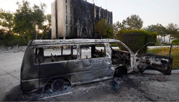 A view of the Radio Pakistan building and vehicle after they were set to fire by angry PTI protestors after the arrest of PTI Chairman Imran Khan. — INPRadio Pakistan building torched in Peshawar during May 9 violent protests.Police say main suspect taken into custody from the Pakha Ghulam area.The radio station, which dates back to 1935, holds a prominent place in history.PESHAWAR: The Peshawar police arrested the main suspect who allegedly torched the Radio Pakistan building in the Khyber-Pakhtunkhwa’s capital during May 9 violent protests across the country, officials said Monday.The suspect was taken into custody from the Pakha Ghulam area of the provincial capital.Violent protesters including workers and supporters of Pakistan Tehreek-e-Insaf (PTI) launched an attack on the historic structure after partys chairman Imran Khan was arrested on May 9 by Punjab Rangers to comply with the National Accountability Bureau (NAB) arrest warrant in the Al-Qadir Trust case.Khans arrest infuriated party activists who took to the streets in several cities across the country damaging public and private property including military installations.Peshawar was also one of the cities where supporters of PTI unleashed havoc. In the city, protestors stormed the historic Radio Pakistan building and went on a vandalising rampage that culminated in setting the building ablaze.Angry protesters did not only set fire to the historic building, but also plundered it.The charred interior of the building shows extensive damage as the arson followed vandalism and looting.The resulting inferno consumed irreplaceable records and other invaluable items, resulting in significant losses.The radio station, which dates back to 1935, holds a prominent place in history.It telecast the monumental news of Pakistans formation on August 14, 1947, in both Pashto and Urdu languages.Throughout the years, the station continued to serve as a vital source of information, particularly during critical moments such as the 1965 Pak-India war and the Afghan conflict. Notably, Radio Pakistans past reporting on acts of terrorism earned widespread acclaim.The present-day building that houses Radio Pakistan was inaugurated on April 28, 1985, by then-president General Ziaul Haque.Radio Pakistans offices are housed on the first three floors of the building, while the topmost floor has the offices of the state news agency, APP, which too was damaged.