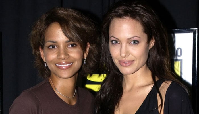 Halle Berry helping Maude v Maude co-star Angelina Jolie muscle up before shooting