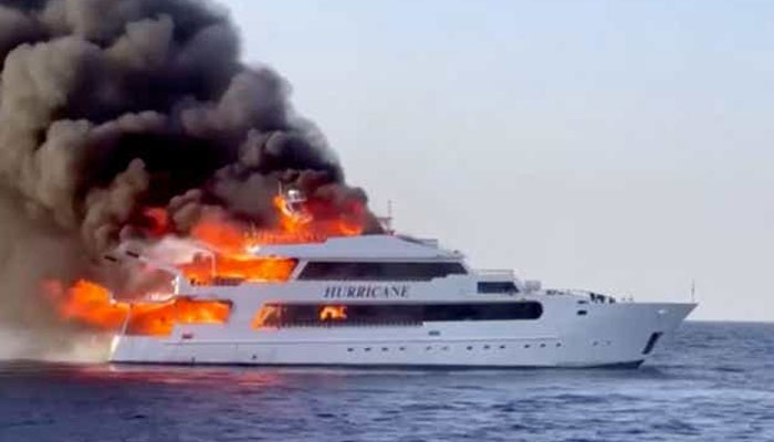 Three British tourists missing in Egypt after scuba diving boat fire.—Twitter@youtube_asylum