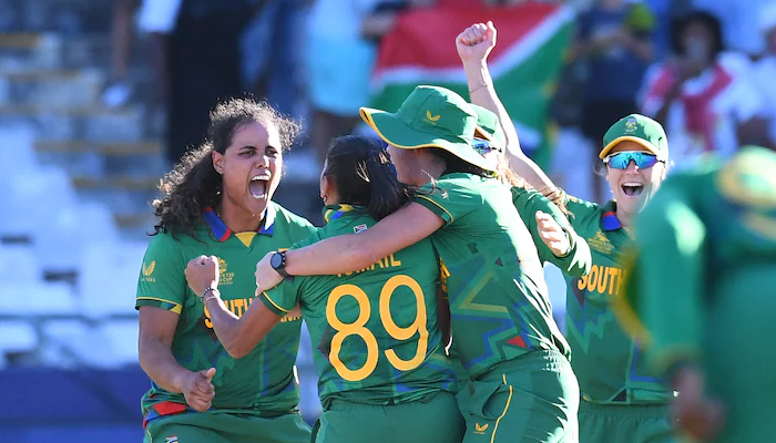 Team South Africa celebrate after dismissing an opponent batter. — AFP/File