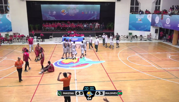 Pakistan plays against Maldives during ongoing five-country basketball tournament. — Reporter