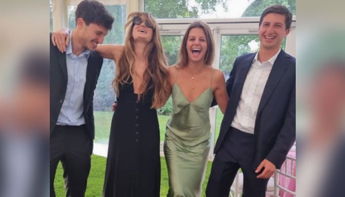 British film producer Jemima Goldsmith (centre) with her sons and step-daughter Tyrian White. — Instagram/@khanjemima