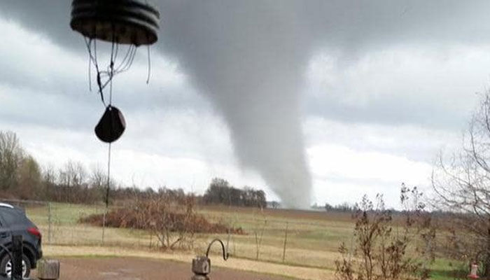 A photo posted on Twitter shows a tornado touches down in south of Clarksdale, Mississippi. AFP