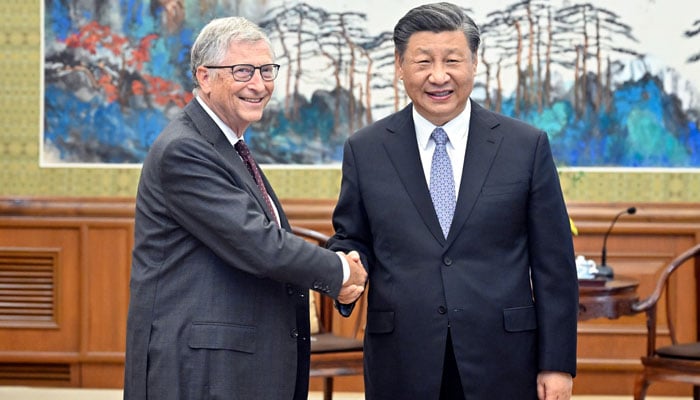 The worlds richest man and Microsoft co-founder Bill Gates (left) met Chinese President Xi Jinping in Beijing on June 16, 2023. — Twitter/spokespersonCHN