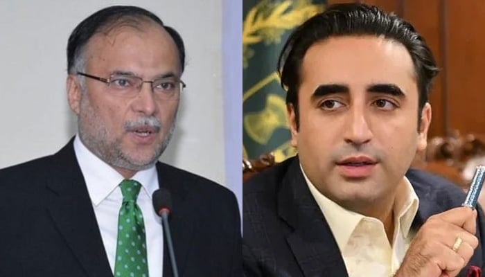 Planning Minister Ahsan Iqbal (Left) and PPP Chairman Bilawal Bhutto Zardari. — APP/Instagram/PPP/File