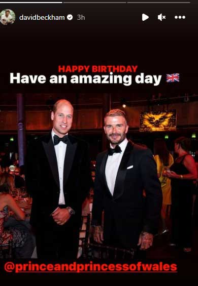 David Beckham shares throwback photo with William on future kings birthday