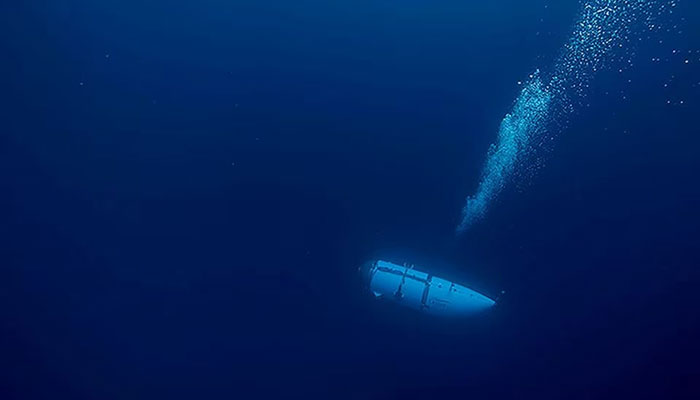 The Titan submersible, operated by OceanGate Expeditions to explore the wreckage of the sunken SS Titanic off the coast of Newfoundland, dives in an undated photograph. — Reuters/File