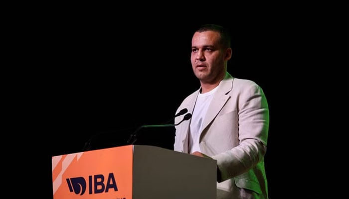 International Boxing Association(IBA) president Umar Kremlev speaks during the opening ceremony of Womens World Boxing Championships at Indira Gandhi Indoor Stadium in New Delhi, India, March 15, 2023.—Reuters