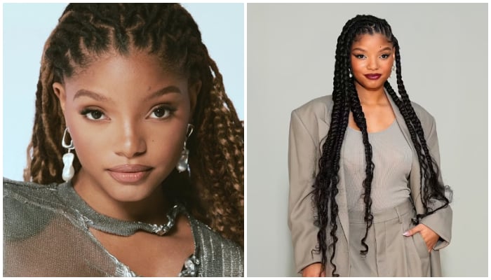 Halle Bailey donned an all gray suit for Ami Alexandre Mattiussi menswear show