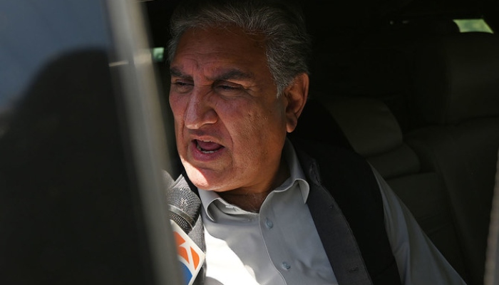 PTI Vice-Chairman Shah Mahmood Qureshi speaks with the media in Islamabad on May 10, 2023. — AFP