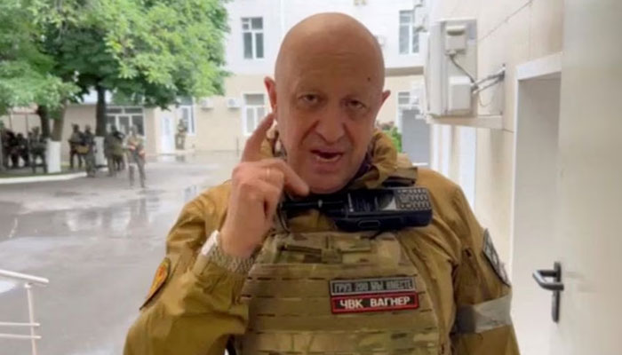 Founder of Wagner private mercenary group Yevgeny Prigozhin speaks inside the headquarters of the Russian southern army military command center, which is taken under control of Wagner PMC, according to him, in the city of Rostov-on-Don, Russia in this still image taken from a video released June 24, 2023. — Reuters