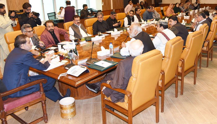 Balcohistan Chief Minister Mir Abdul Quddus Bizenjo chairs a meeting of the provincial cabinet on June 19, 2023. — Twitter/@AQuddusBizenjo/File