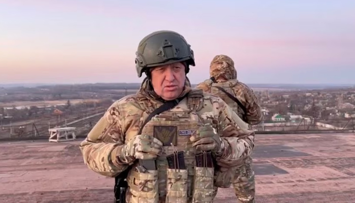 Yevgeny Prigozhin, founder of Russias Wagner mercenary force, speaks in Paraskoviivka, Ukraine in this still image from an undated video released on March 3, 2023.— Reuters