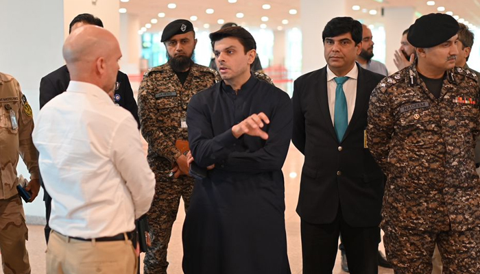 Special Assistant to Prime Minister (SAPM) on Interior Jawad Sohrab Malik during his visit to the Islamabad International Airport on June 26, 2023. — Reporter