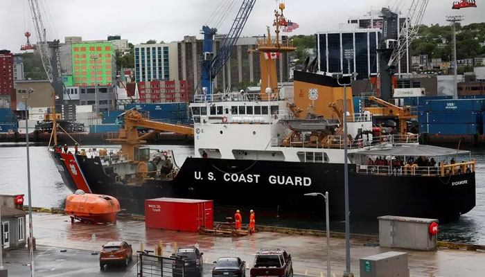 A US Coast Guard ship brought pieces of the sub ashore.—Reuters