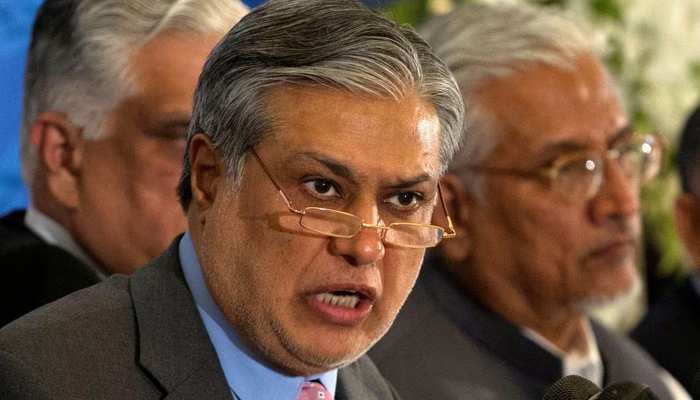 Pakistans Finance Minister Ishaq Dar speaks during a news conference in Islamabad. — Reuters/File