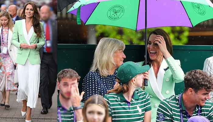 Kate Middleton drops jaws as she arrives at rainy Wimbledon with umbrella