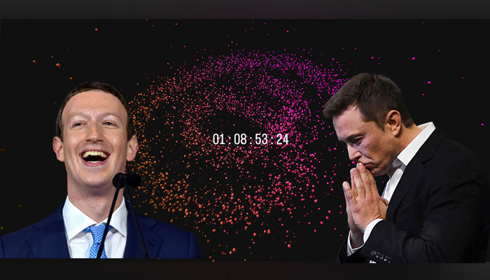 Mark Zuckerberg and Elon Musks images can be seen on the website portal of threads.net.