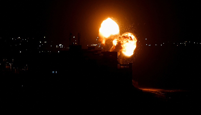 Smoke and flames rise during Israeli airstrikes in Gaza City July 5, 2023. — Reuters/File