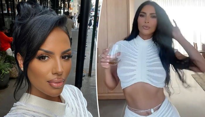 Kim Kardashian and Chaney Jones twin at exclusive Hamptons party