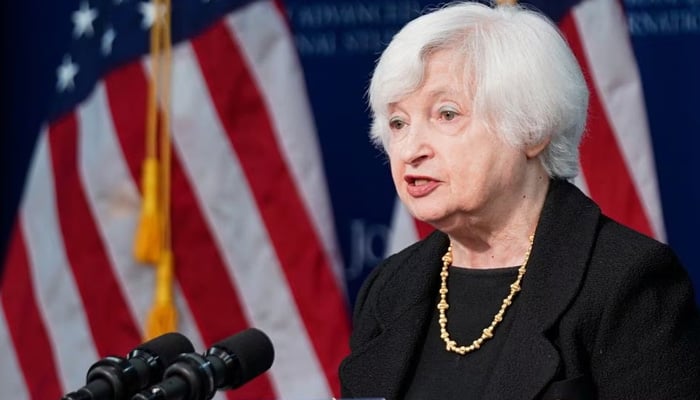 US Treasury Secretary Janet Yellen discusses US-China Economic Relationship during a forum hosted by the Johns Hopkins University at the Nitze Building in Washington, US, on April 20, 2023. — Reuters