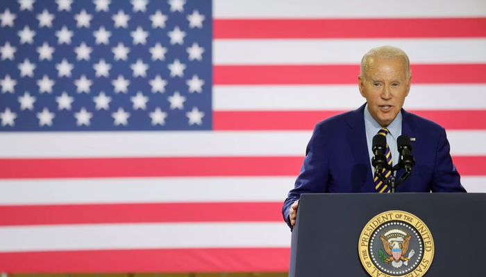 US President Joe Biden, delivers remarks on the US economy and his administrations effort to revive American manufacturing, during his visit in Flex LTD, in West Columbia, South Carolina, US July 6, 2023. — Reuters