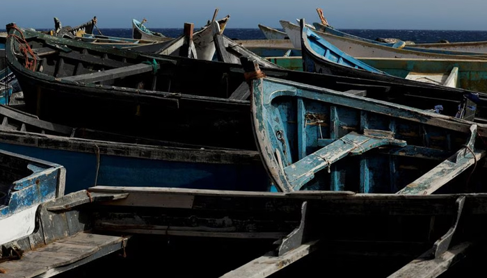 Dozens of wooden boats used by migrants to reach the Canary Islands are seen at the Port of Arinaga, in the island of Gran Canaria, Spain, June 7, 2022. — Reuters