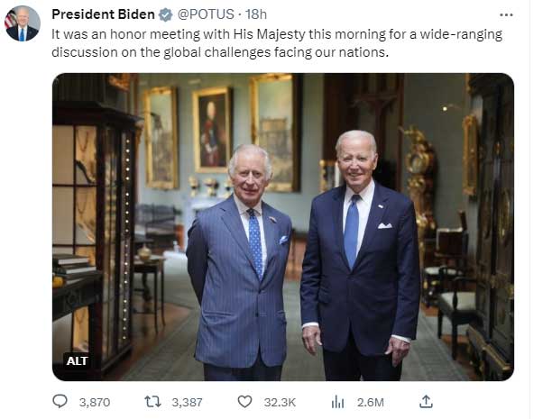 King Charles less popular than Joe Biden